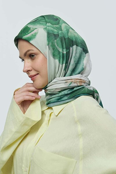 Modakaşmir Rosa Pattern Bamboo Scarf