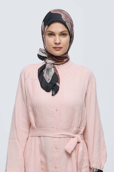 Modakaşmir Rosa Desen Bambu Eşarp