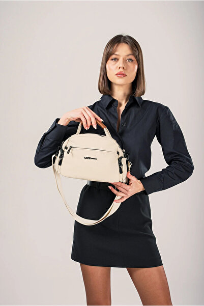 ÇÇS Women's Fabric Zipper Closure Hand Shoulder Bag