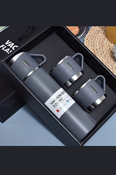 Trade Bazaar طقم ترمس من الفولاذ المقاوم للصدأ - كوب معزول بغطاء سعة 500 مل (...