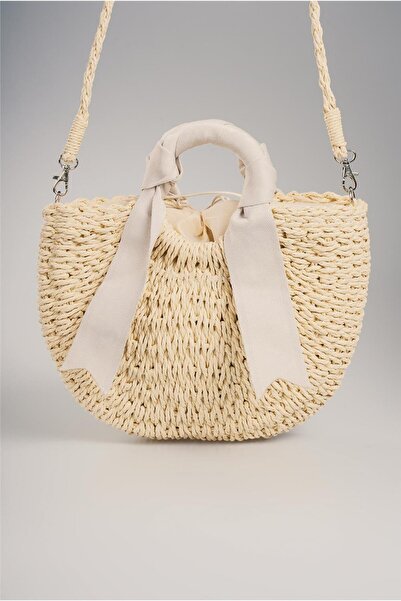 ÇÇS Women's Straw Knitted Shoulder and Arm Bag