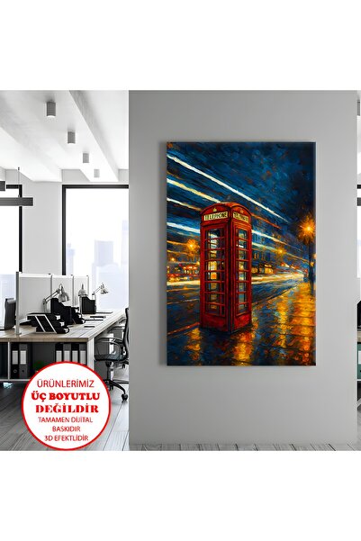 Harikabirev Canvas-Wall-Living Room Painting Oil Painting London Telephone Cl...