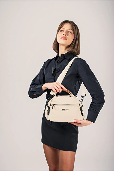 ÇÇS Women's Fabric Zipper Closure Hand Shoulder Bag