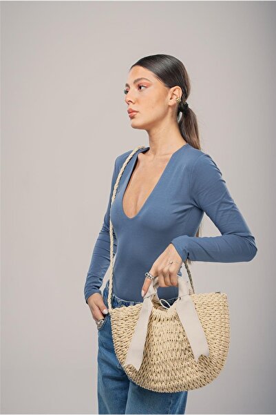ÇÇS Women's Straw Knitted Shoulder and Arm Bag