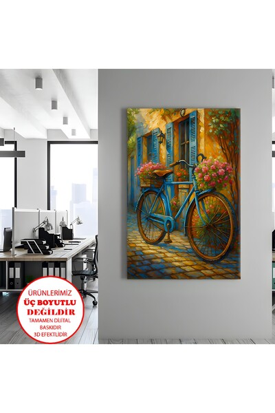 Harika bir ev PANZA-PERETE-PIATRĂ DE TABLOR DE SALĂ VERNICI DE ULEI BICICLETA...