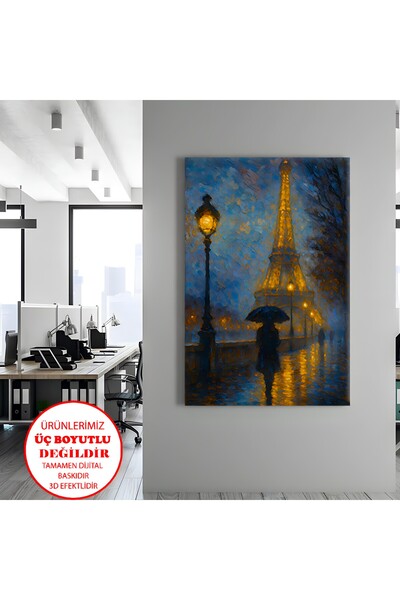 Harikabirev PANZA-PICURĂRI DE PERETE-PICURĂRI DE SALĂ VERNICI DE ULEI PARIS TURUL EIFFEL ÎN PLOAIE |   TABLO PE Pânză FĂRĂ CADRU VERTICAL