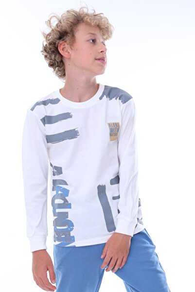 İsobel Alone Desenli %100 Pamuk Erkek Çocuk Pijama Takımı 24038