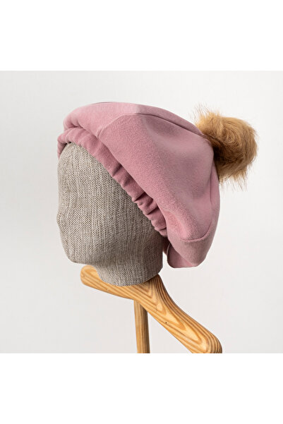 Öztürkpartievi Pudra Pink Girl's Coat with Hat