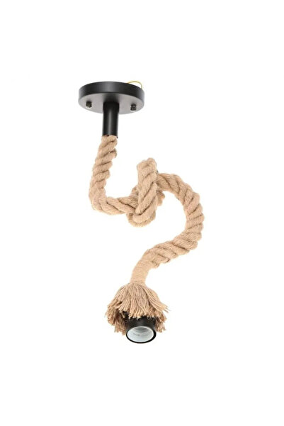 Alessandro Candelabru rustic vintage Terra – frânghie și metal, E27, 92 cm, i...