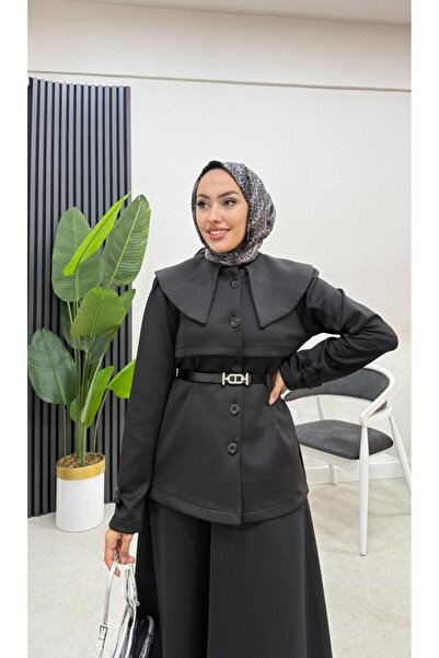 BRN IŞIK TESETTÜR Jose Bebe Yaka Kemerli Etekli Takım