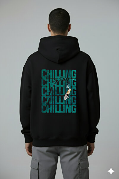 LORVEX Hanorac unisex supradimensionat cu imprimeu pe spate tricou