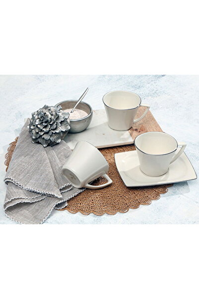 Porland Riva Platin 6 Kişilik Çay Fincan Takımı 200cc