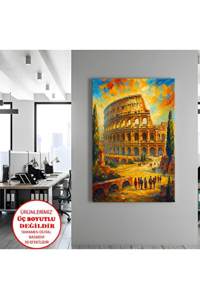 Harika bir ev Canvas-Wall-Living Room Painting Oil Painting Roma Coliseum |  ...