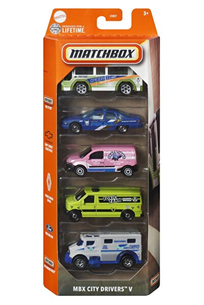Matchbox SET 5 MAȘINI METALICE MINI MBX CITY DRIVERS SCARA V 1 LA 64