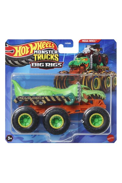 HOT WHEELS MONSTER TRUCK BIG RIGS 6-WHEEL METAL CAR MEGA-WREX 1 TO 64 SCALE