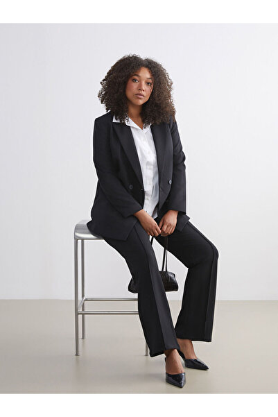 LC Waikiki Black Slim Fit Women's Trousers with Spanish Legs