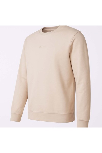 trender O Neck 3 Thread Raised Cream Men's Sweatshirt 5012