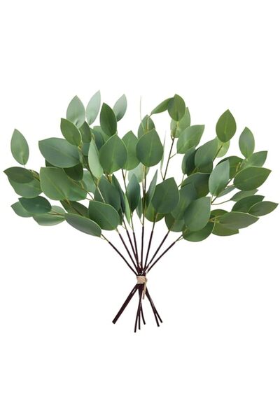 Generic 8 Pack Artificial Greenery Stems 13 Inches Faux Eucalyptus Leaves Ste...