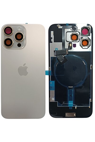 indirimplus iPhone 16 Pro Arka Kapak Pil Kapağı (GOLD)NFC Demirli Full+Full