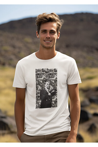 Stil Ανδρικό μπλουζάκι με στάμπα ATATURK, 100% ΒΑΜΒΑΚΙ, ΚΑΝΟΝΙΚΟ ΕΦΑΡΜΟΓΕΙΣΜΟ