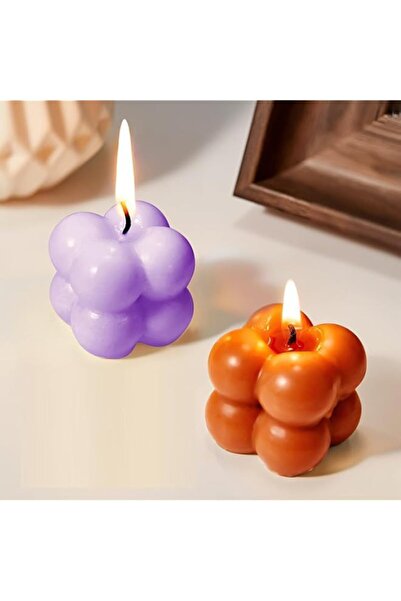 Generic Brand Scented Candles, Purple & Orange Bubble Shape Candles, Long Las...