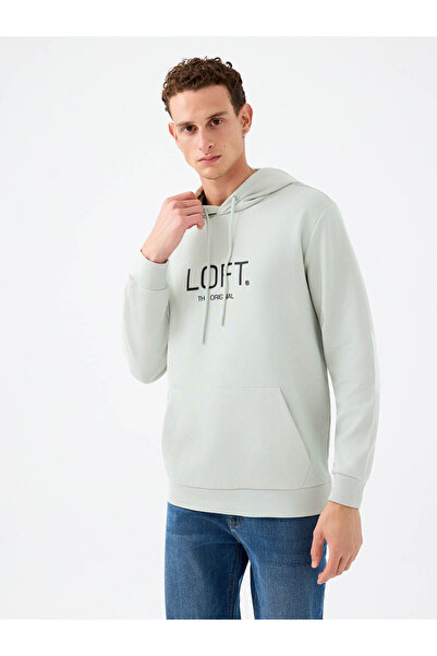 Loft سويت شيرت رجالي ذو قصة عادية باللون الأخضر الفاتح Lf2041153