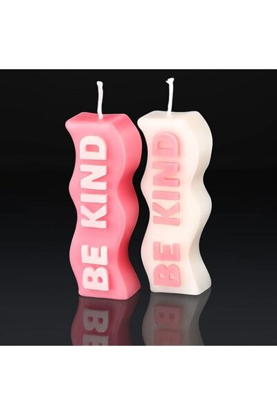 Generic Brand Coume 2 Pieces Aesthetic Candles Atmosphere Candle Wavy Word Fu...