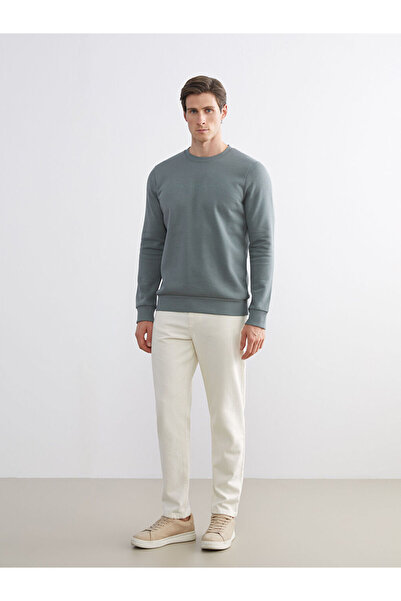 LC Waikiki Bisiklet Yaka Baskılı Erkek Sweatshirt