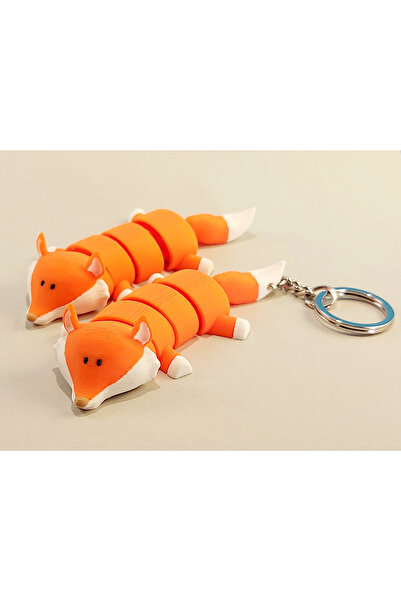 END Ticaret سلسلة مفاتيح على شكل ثعلب لطيف - تصميم مفصلي متحرك - إكسسوار فريد...