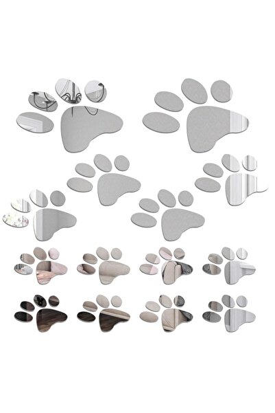 Generic Brand Acrylic Paw Mirror Wall Stickers for DIY Home Decoration, 14 Pi...