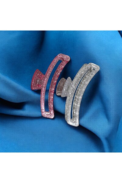 Store 2-piece glittered snap hair clip set