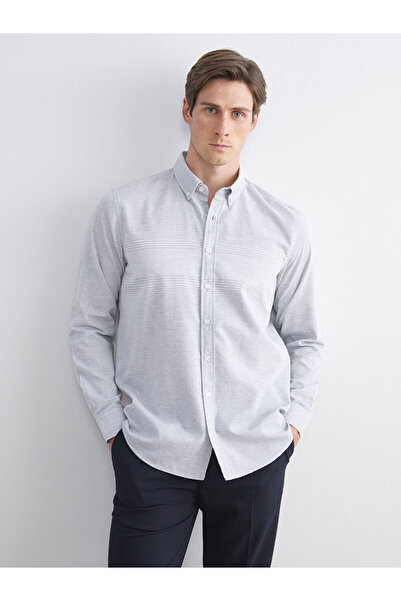 LC Waikiki Λαμπερές επιλογές από το Shining Store |   Ανδρικό μακρυμάνικο ριγέ πουκάμισο με κανονική εφαρμογή