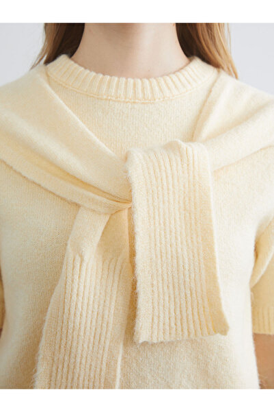 LC Waikiki Sparkling Choices from Shining Store |   Crew Neck Women's Knitwear Sweater with Tie Detail