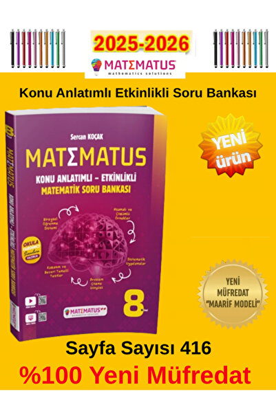 Ens Yayıncılık Matematus 2026 Müfredat 8.Sınıf Konu Anlatımlı-Etkinlikli Mate...