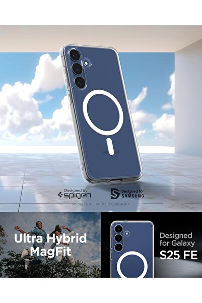 Spigen Ultra Hybrid MagFit for Samsung Galaxy S25 FE case cover [MagSafe compatible] - Clear White