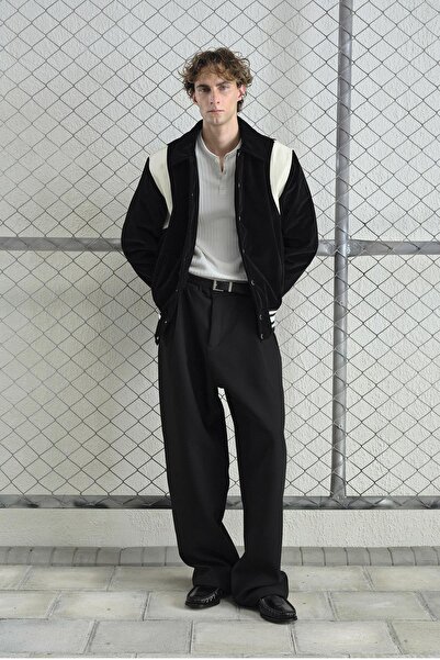GIESTO Black Velvet College Jacket