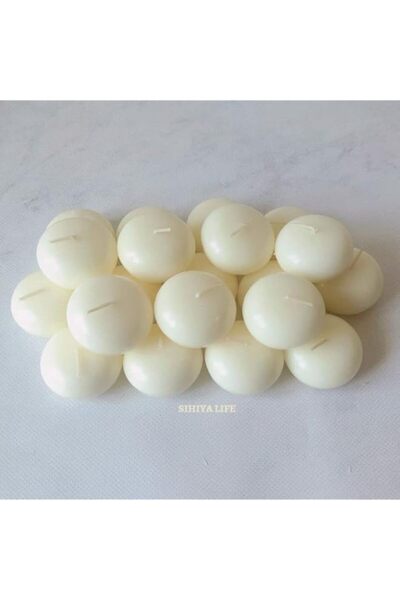 Generic Pack of 20 Ivory Floating Candles | 5x3cm | Unscented & Dripless Dinn...