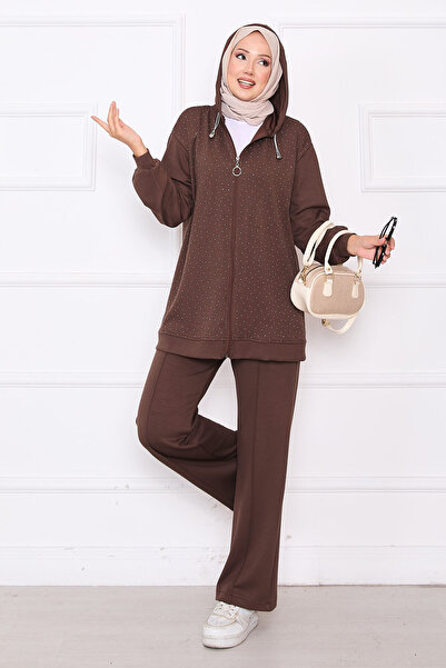 EBRUTESETTÜR طقم مكون من قطعتين ناعم بسحاب ومرصع بالأحجار