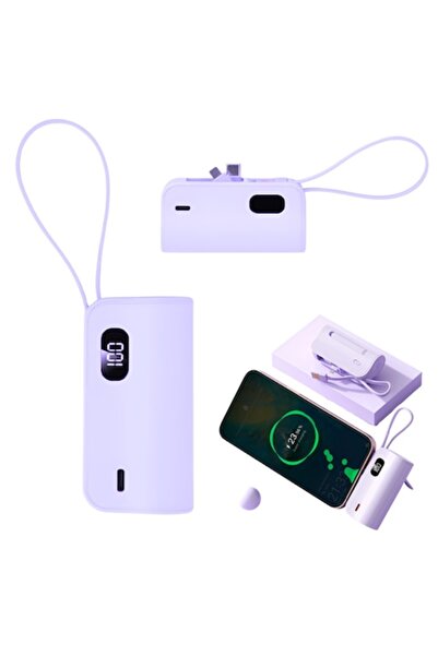 Full Abundance Powerbank Portabil Universal cu 3 mufe USB-C, USB-A si Lightning, Model Nou, Acumulator extern, Bate