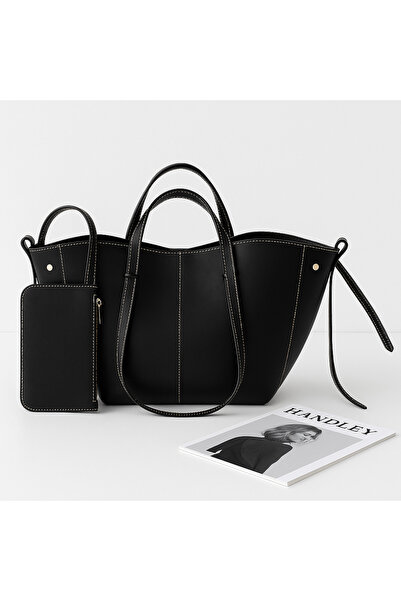 Handley Луксозна чанта с голям капацитет, с двойна дръжка, за ръка и рамо – с...