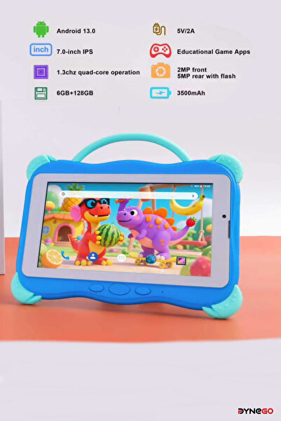 Dynego Çocuk Tableti Çocuklar için 7 inç Tablet Kılıf Dahil Ebeveyn Kontrolü,...
