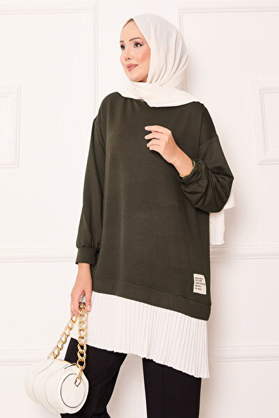 EBRUTESETTÜR Pleated Skirt Paneled Casual Tunic