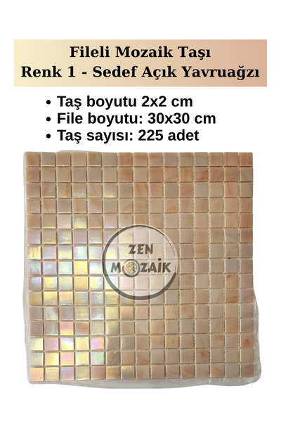 Zen Mozaik حجر فسيفساء زجاجي شبكي لأعمالك الفنية الفسيفسائية - حجم الفسيفساء:...