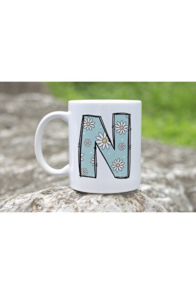 Beramussa كوب على شكل حرف N مزين بنقشة الأقحوان، كوب شاي وقهوة مزين بالزهور، هدية للأم