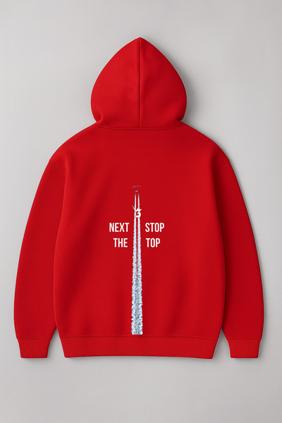 LORVEX Next Stop The Top Sırt Baskı Oversize Erkek Swea tricou