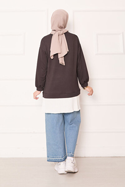 EBRUTESETTÜR Pleated Skirt Paneled Casual Tunic