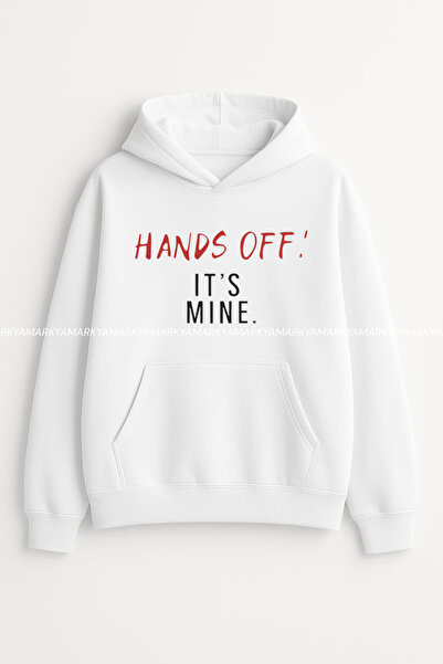 LG LAGULER Hanorac unisex Hands Off İts Mine B cu imprimeu K cu glugă cu buzu...