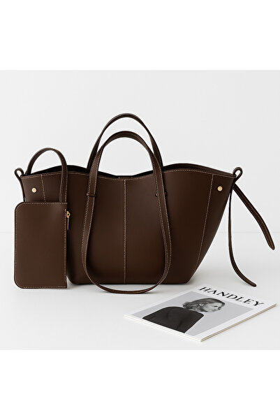 Handley حقيبة يد وكتف فاخرة ذات سعة كبيرة ومقبض مزدوج - مع محفظة هدية