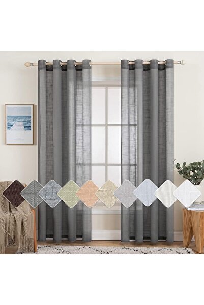 Enventor Set of 2 Curtains 140 x 265 cm, Grey - CN