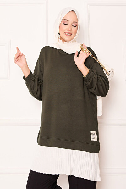 EBRUTESETTÜR Pleated Skirt Paneled Casual Tunic